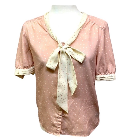 Jason Wu For Target Pink Polka Dot Tie Blouse - Picture 2 of 5